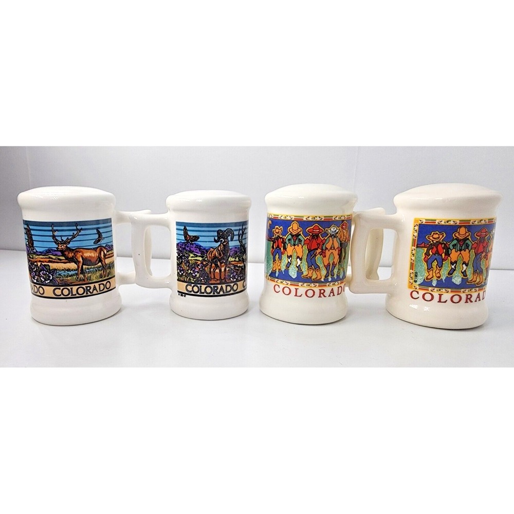 2 Pair Collectible Colorado Souvenir/Novelty Salt and Pepper Shakers